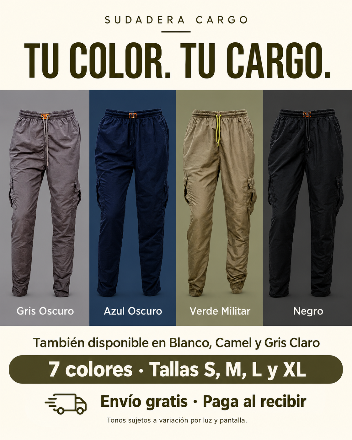 Sudadera Cargo Material Nautica Premium Impermeable